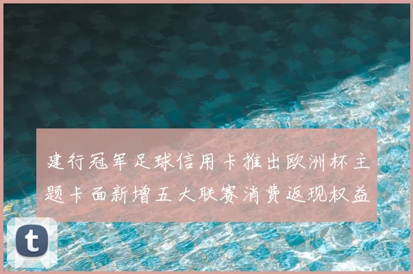 建行冠军足球信用卡推出欧洲杯主题卡面新增五大联赛消费返现权益